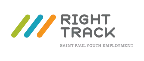 Horizontal Right Track Logo with the tagline "Saint Paul Youth Employment"