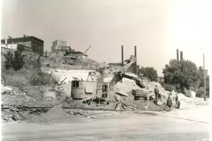 Historic photo of excavation near Eagle Street