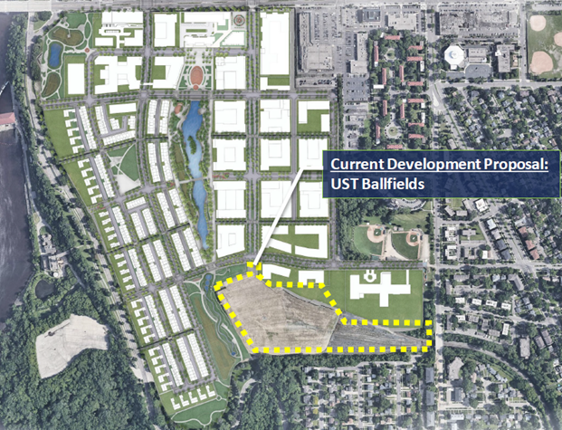 Figure 12: Highland Bridge Site Plan Showing UST Proposed Project Site