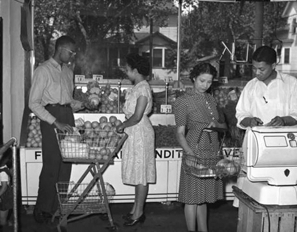 Figure 7: Interior of the Crediafawn Co-op Store, 678 Rondo Avenue, 1950