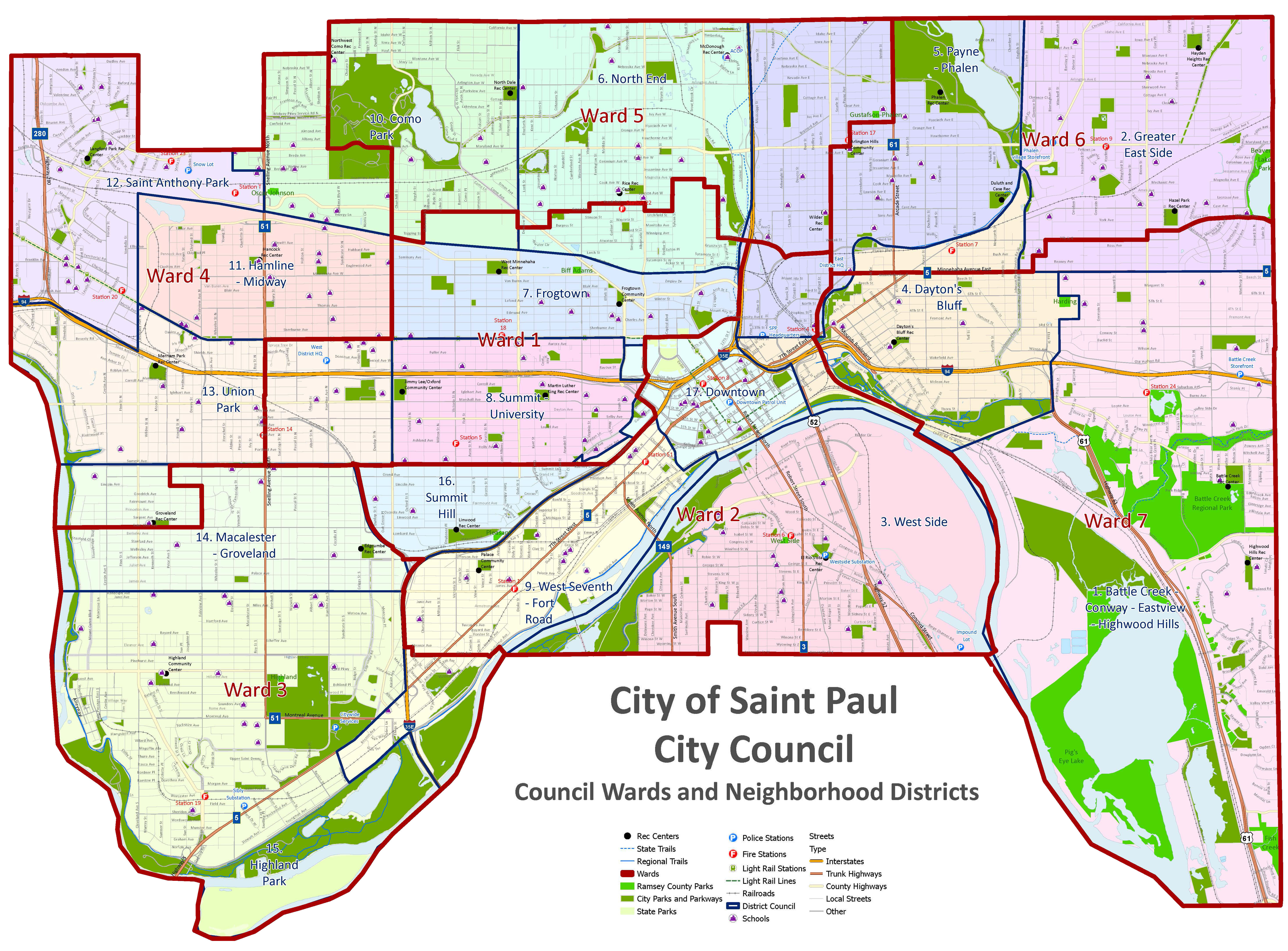 Saint Paul, Minnesota City Map by Inspirowl Design