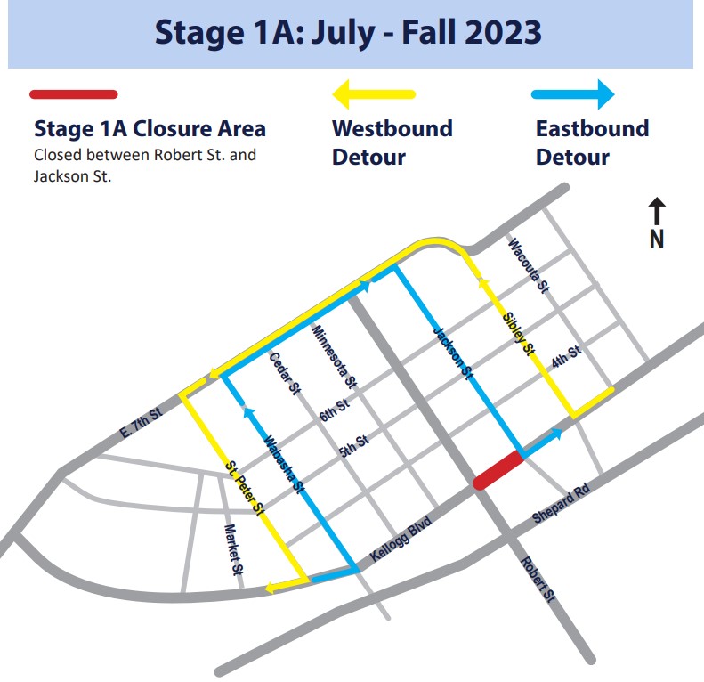 Stage 1A detour map