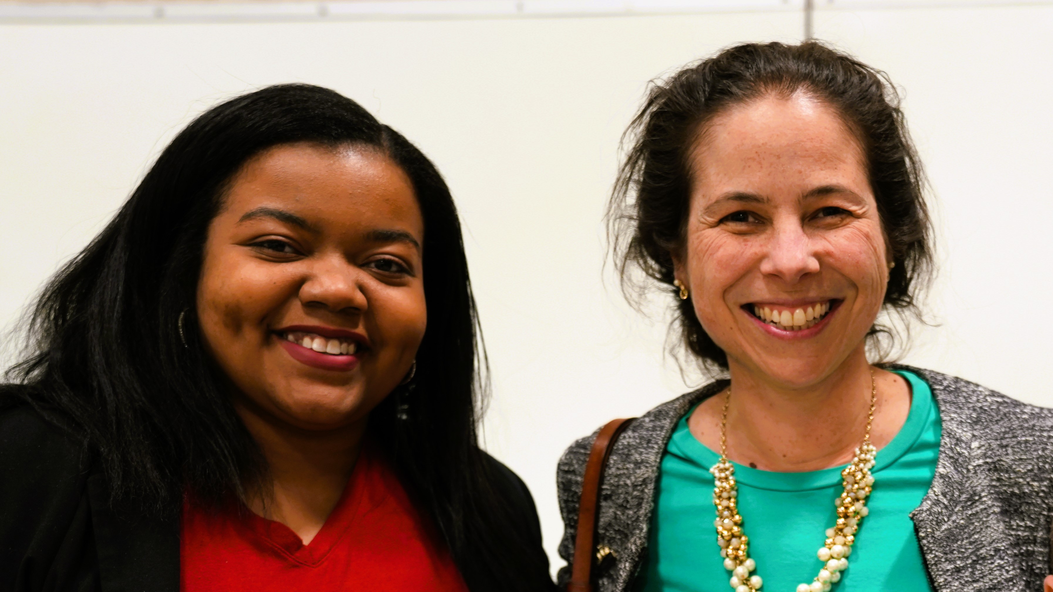 Councilwomen Cheniqua Johnson and Rebecca Noecker pose for a photo