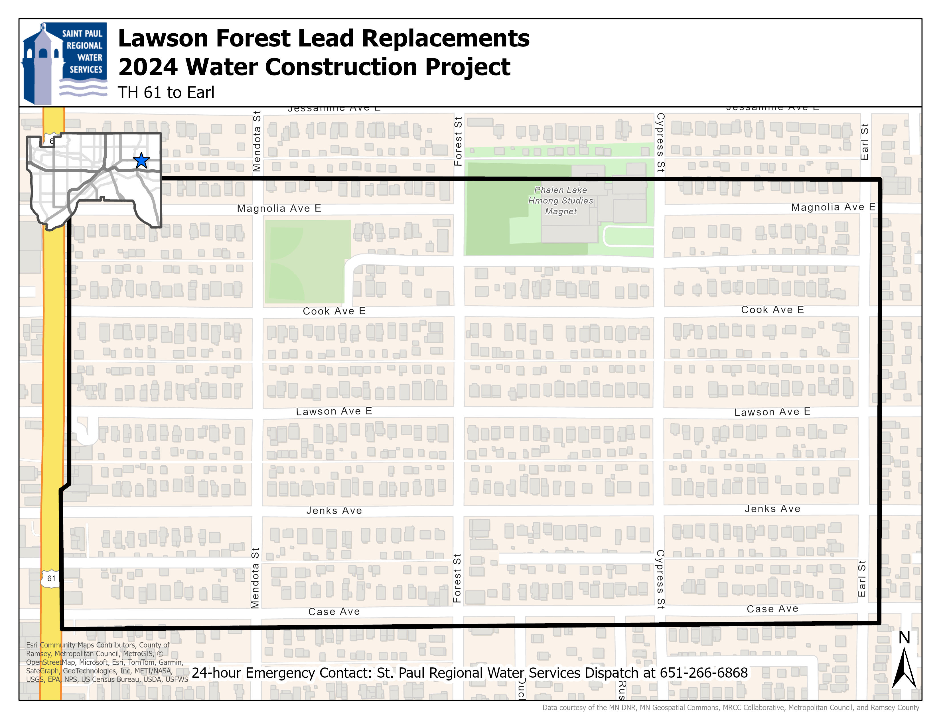 Map outlining Lawson-Forest project area