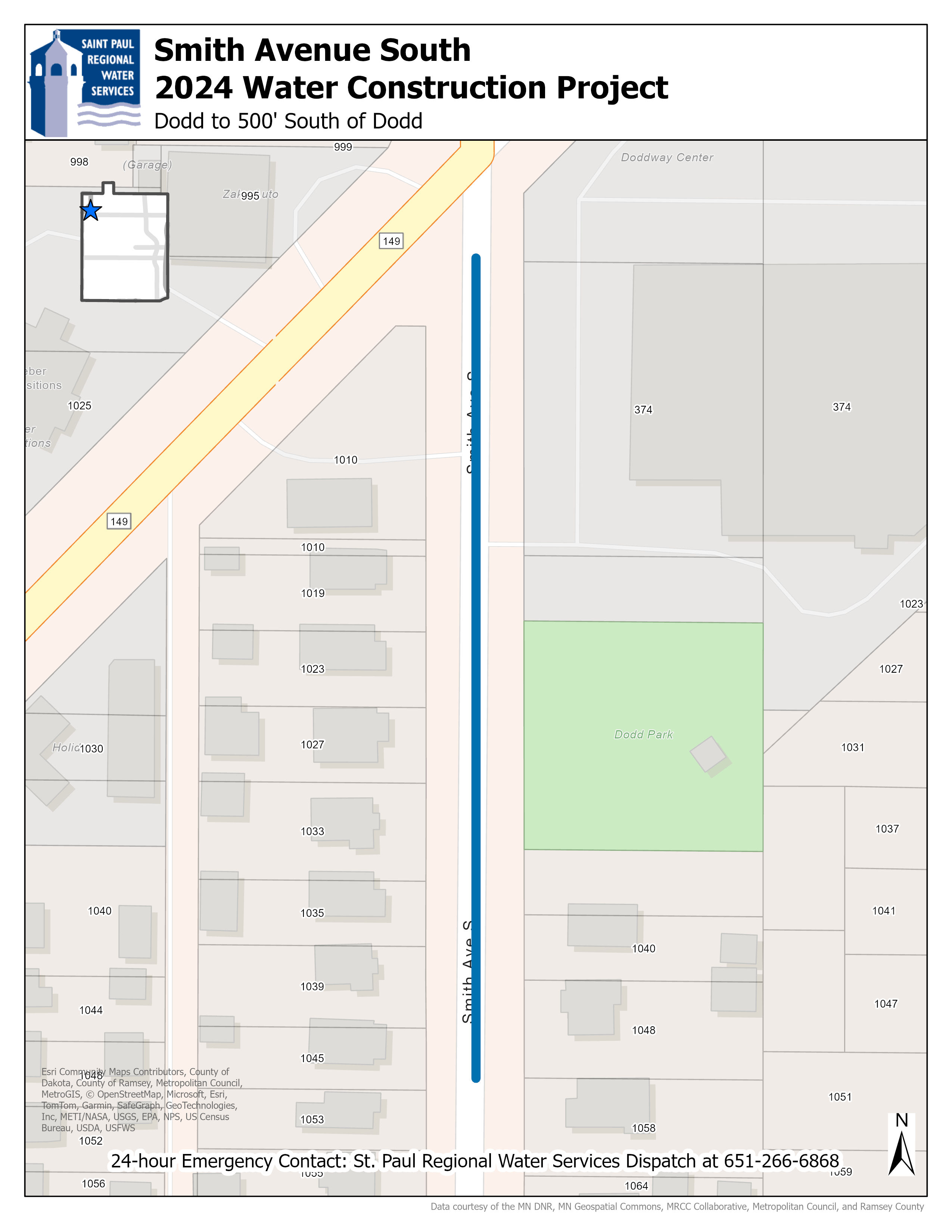 Map of main replacement project