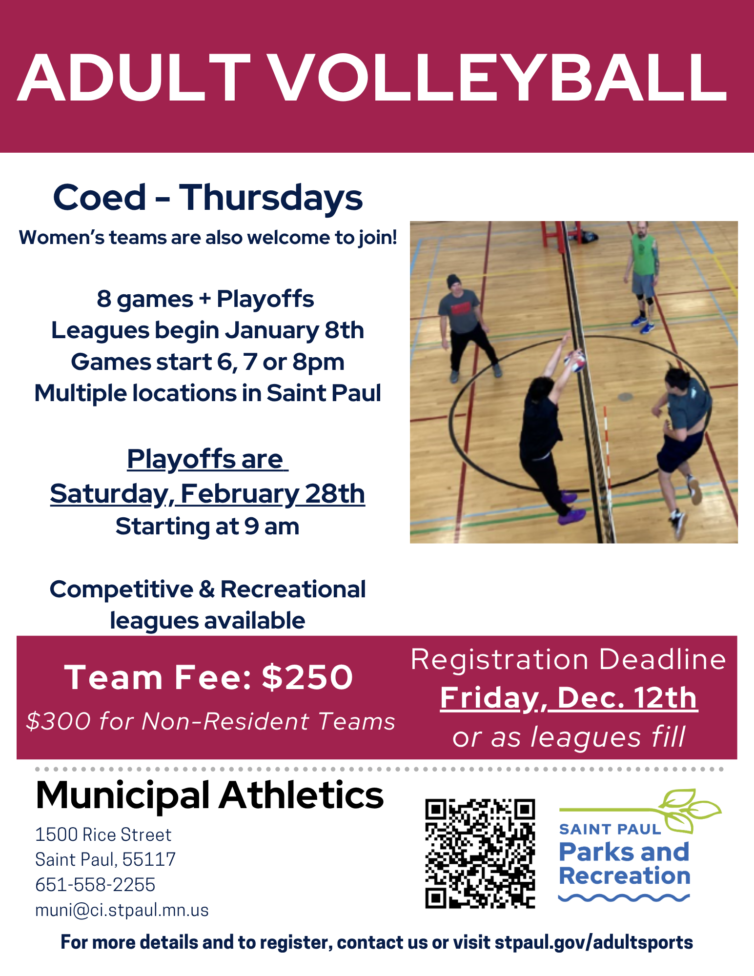 Adult Volleyball (Winter 2026)