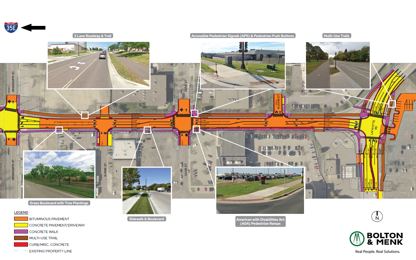 University Avenue Reconstruction design map.