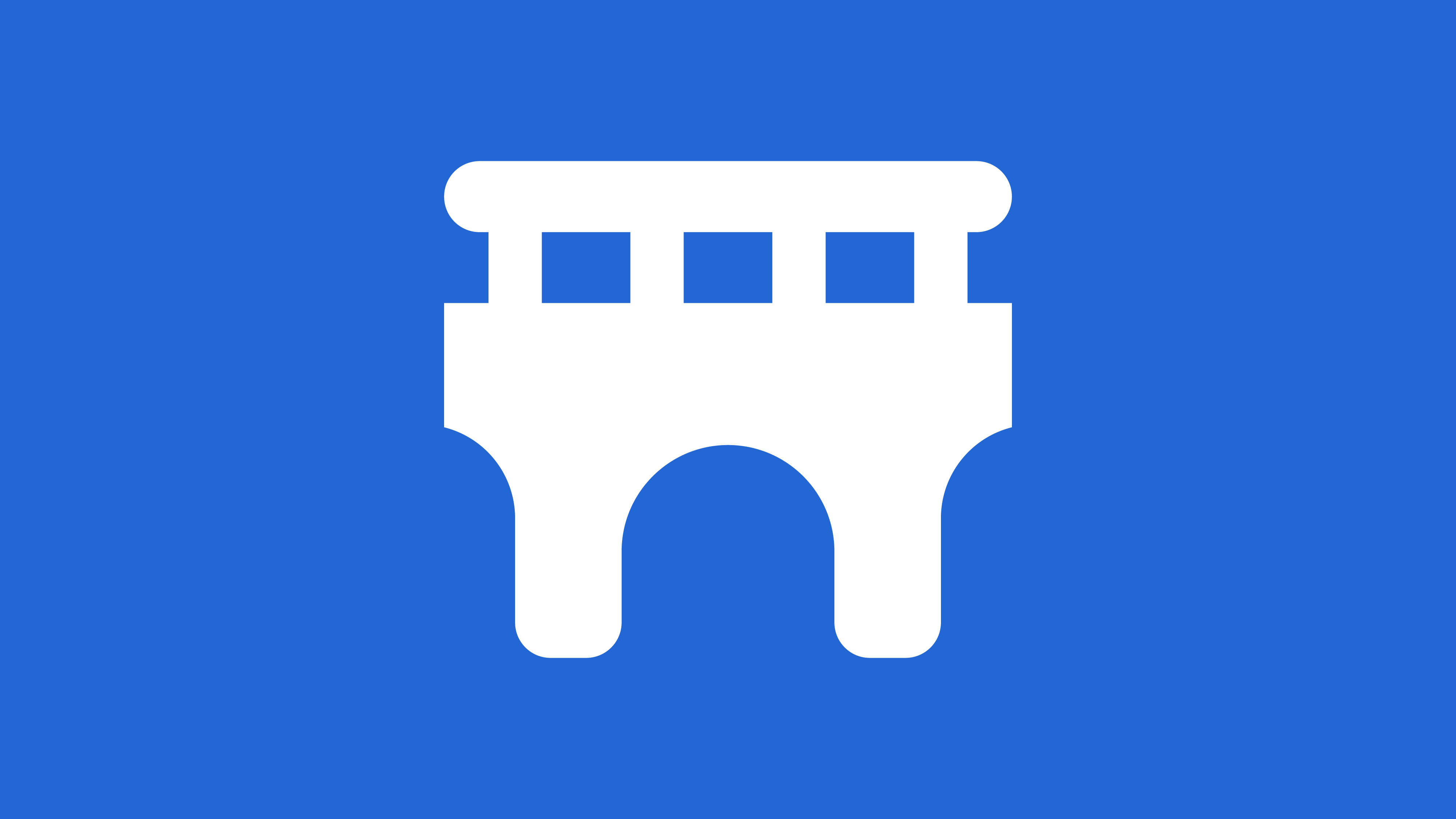Icon of a bridge on a blue background