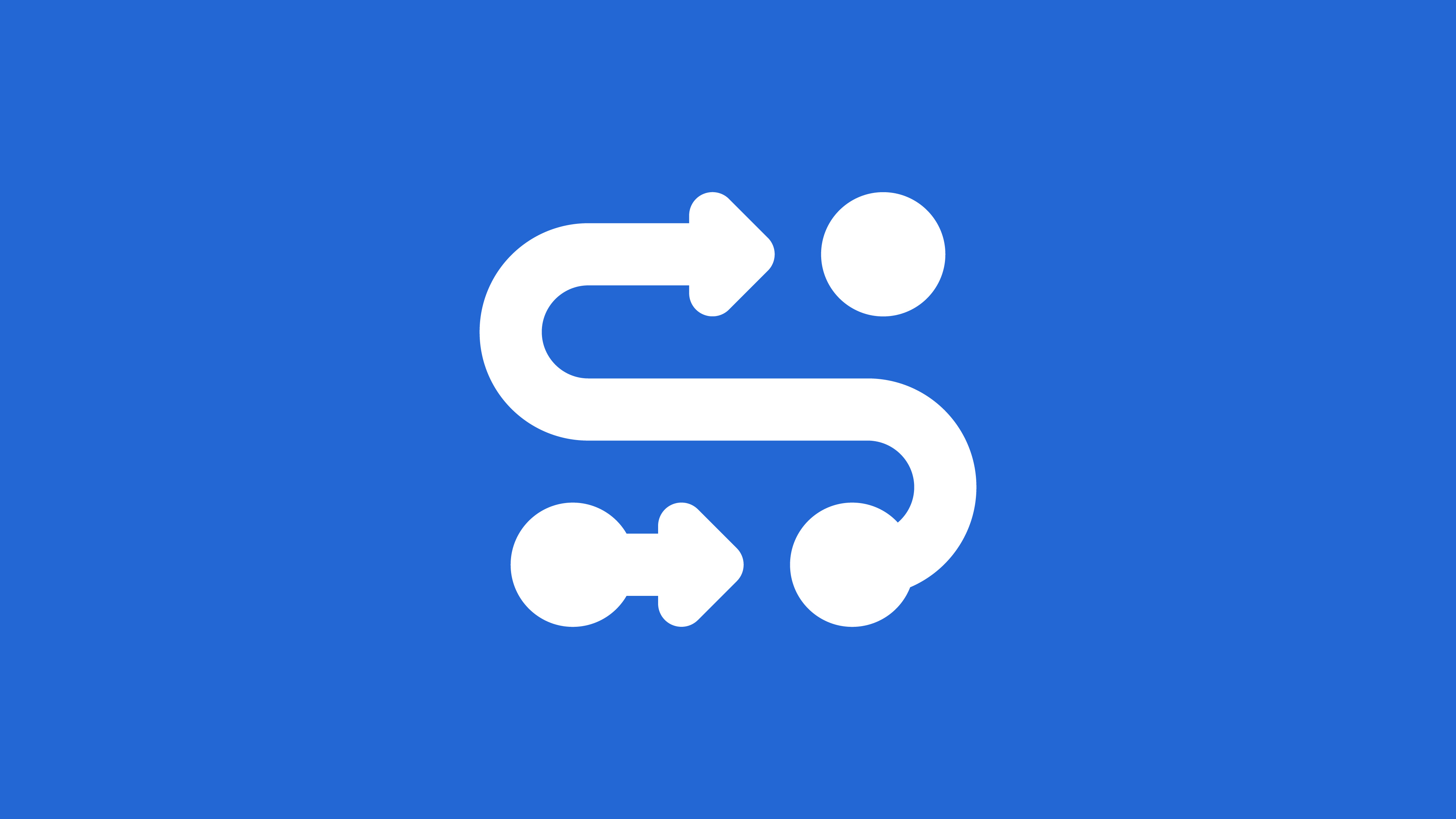 Icon of arrows guiding someone on a blue background