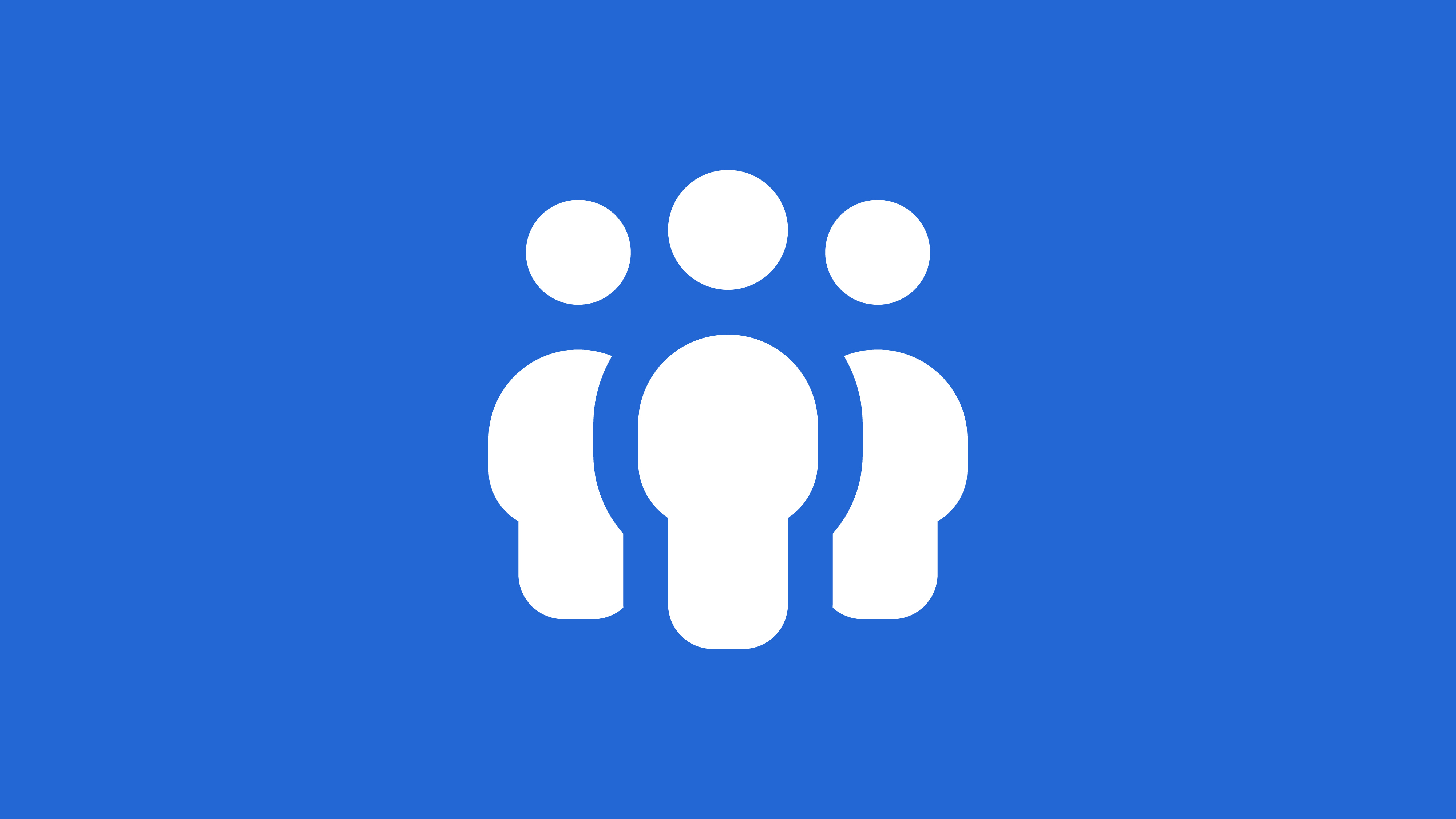Icon of a team of people on a blue background