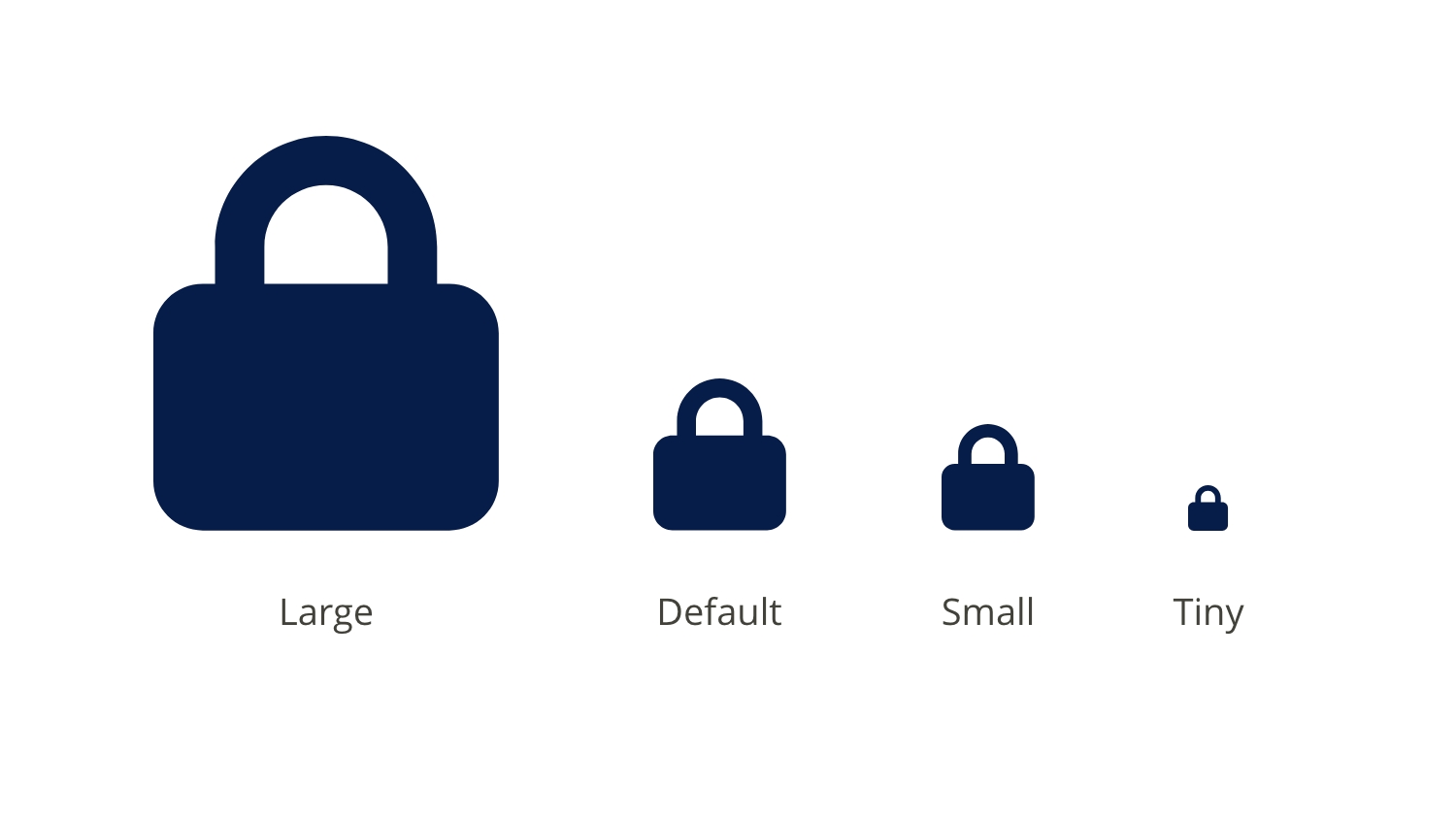 Icons sizes in the design system