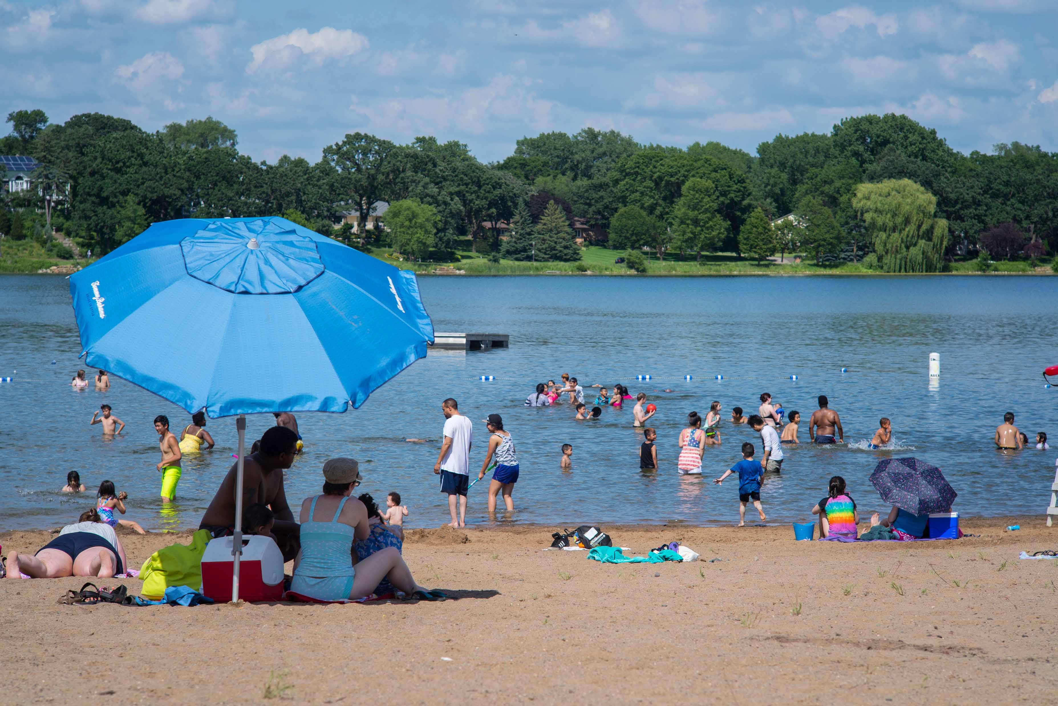 Phalen Regional Park Beach and Swimmers