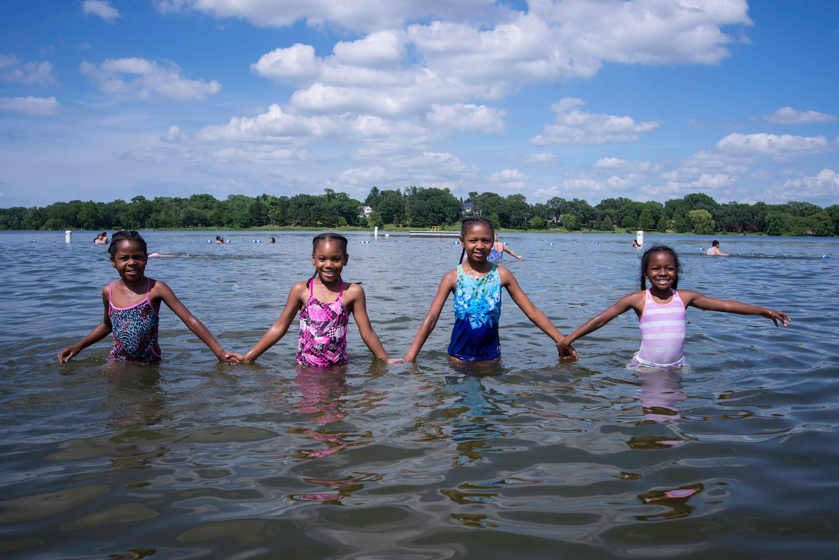Swimmers at Phalen Beach