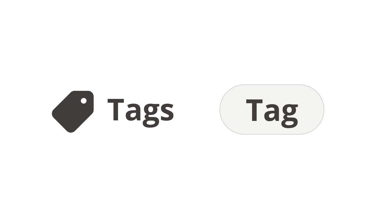 Two tag styles used in the design system