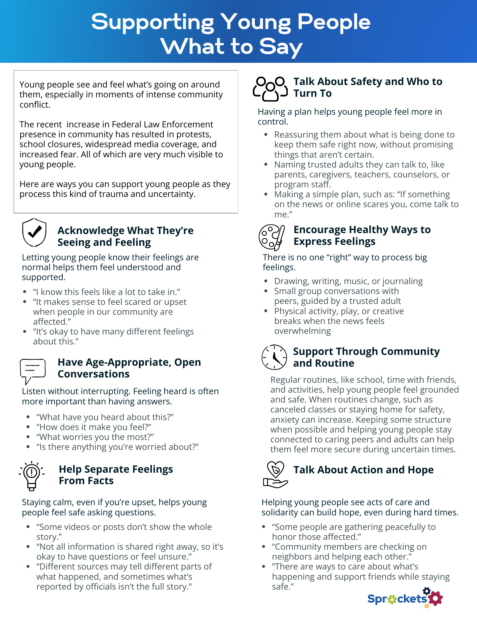 Supporting Youth People. What to Say