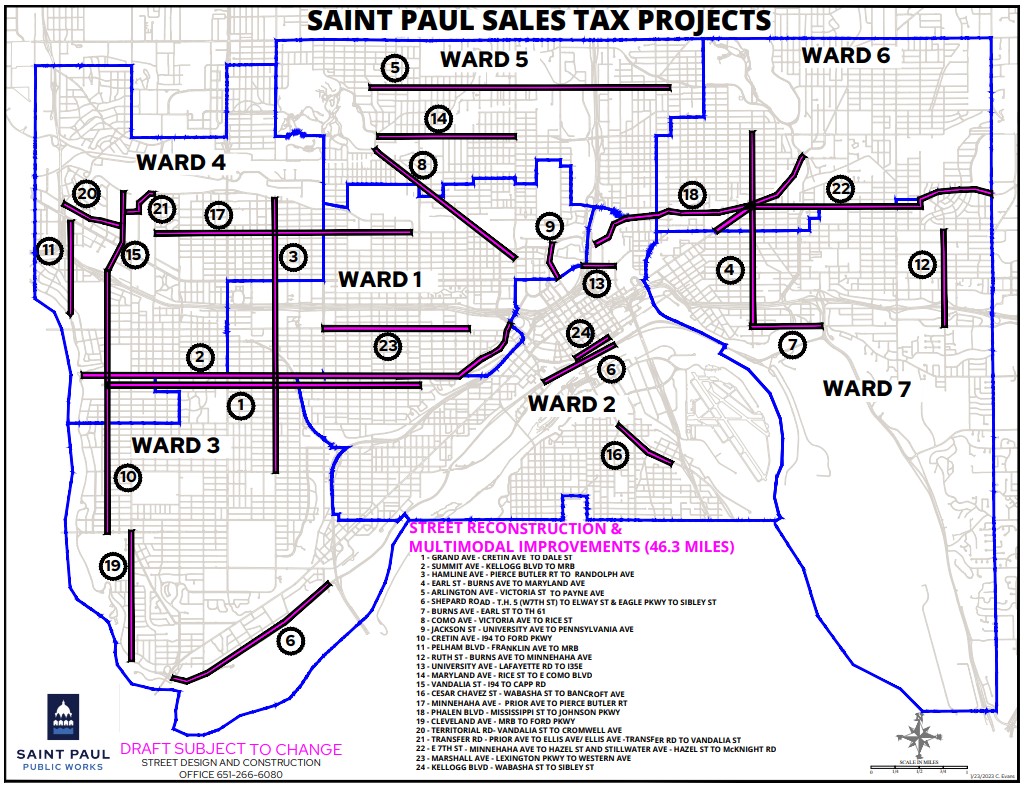 Map showing Public Works Common Cent