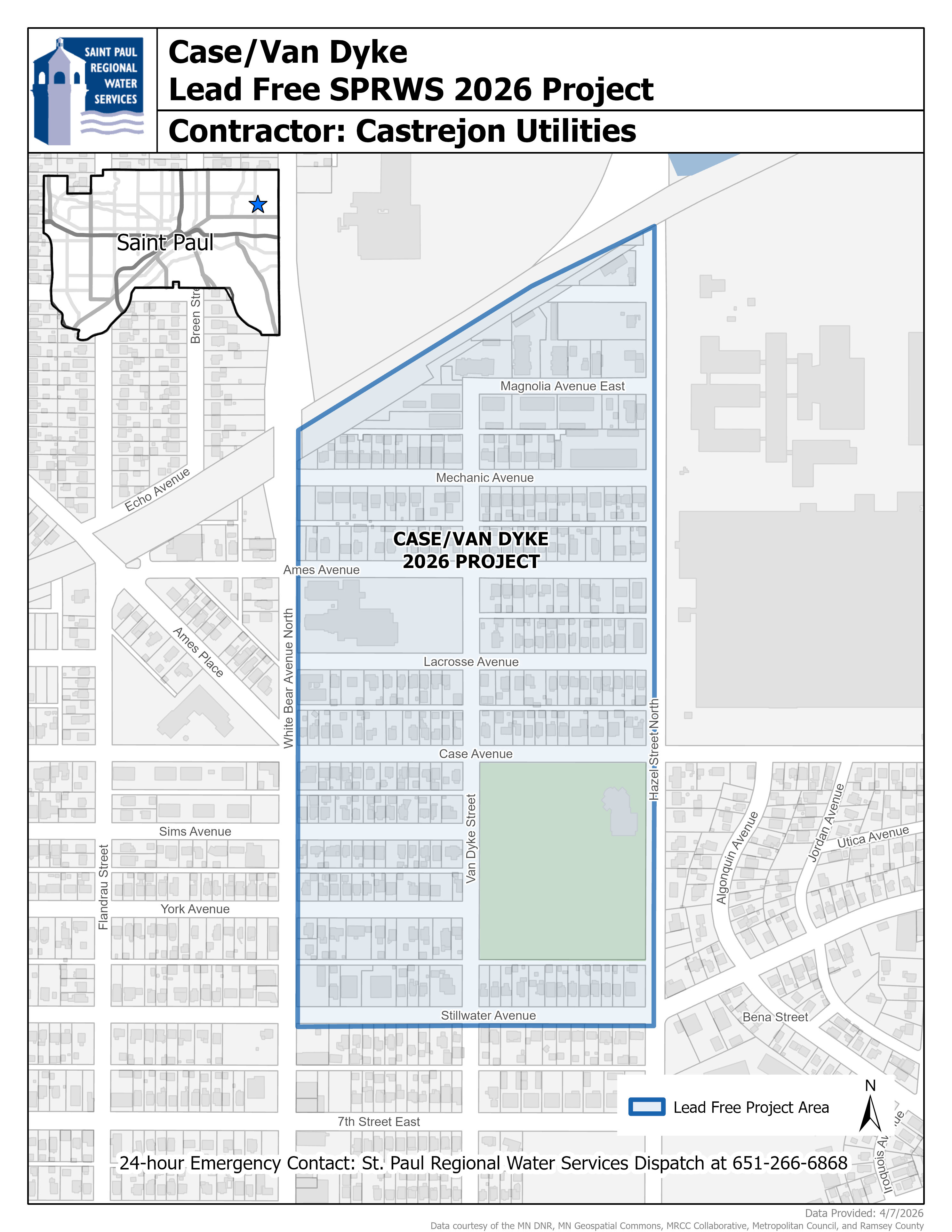 Case Van Dyke 2026 Lead Free SPRWS Project Map
