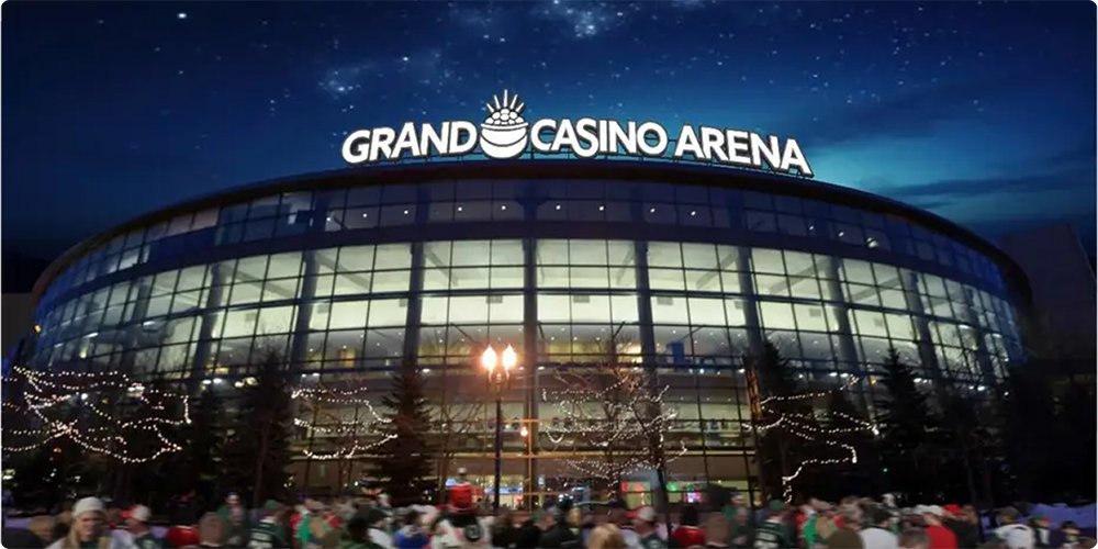 Exterior Photo of Grand Casino Arena at night