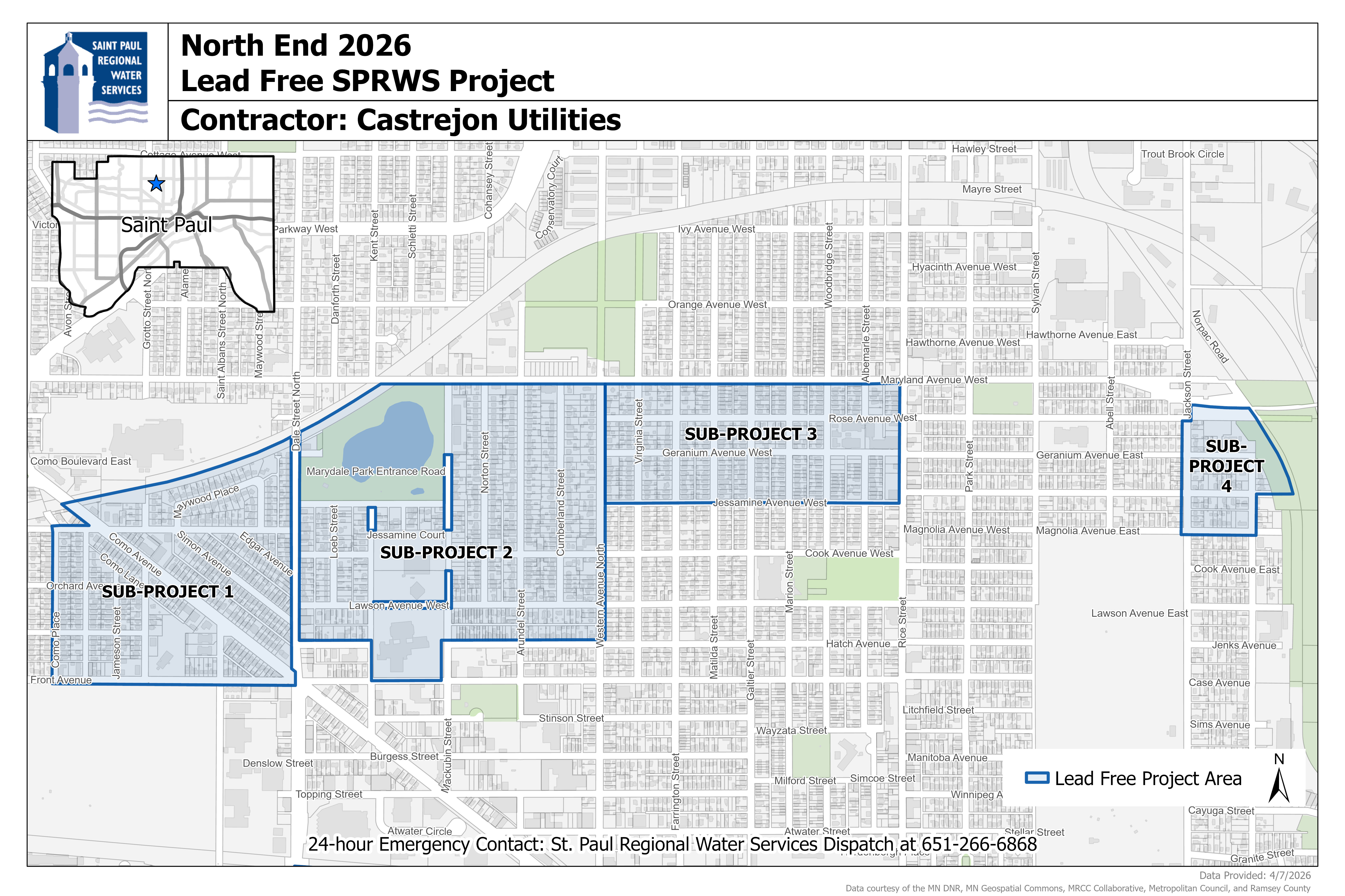 North End 2026 Lead Free SPRWS Project Map