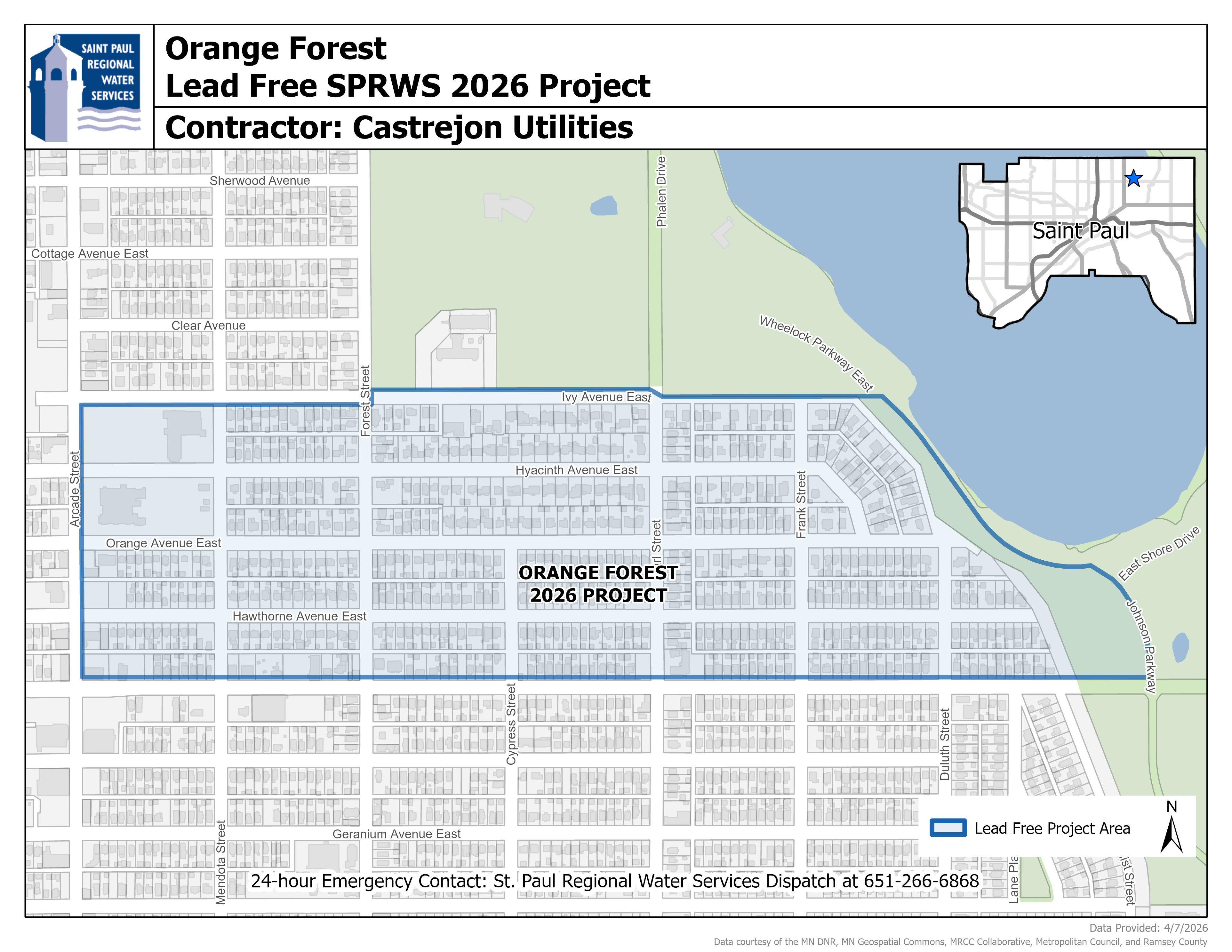 Orange Forest 2026 Lead Free SPRWS Project Map