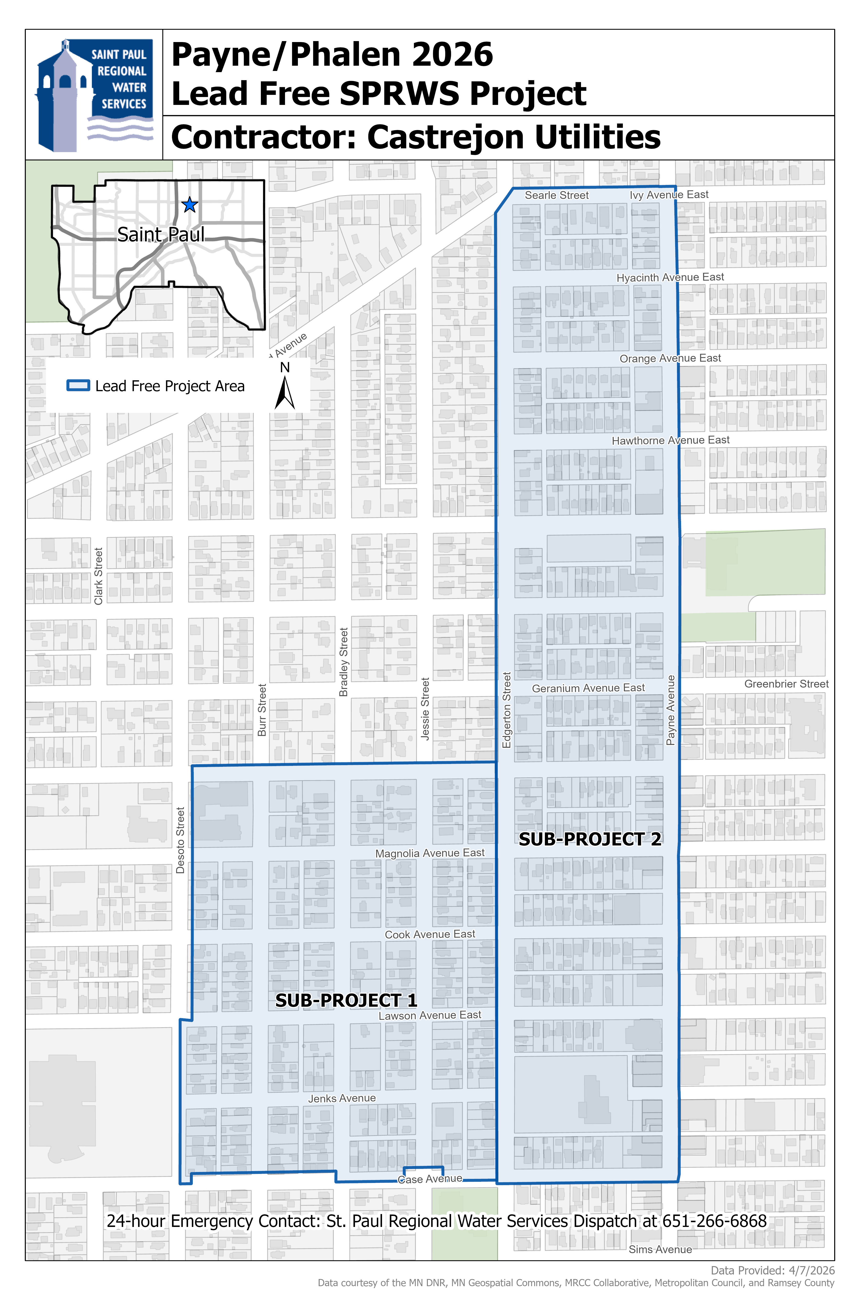 Payne Phalen 2026 Lead Free SPRWS Project Map