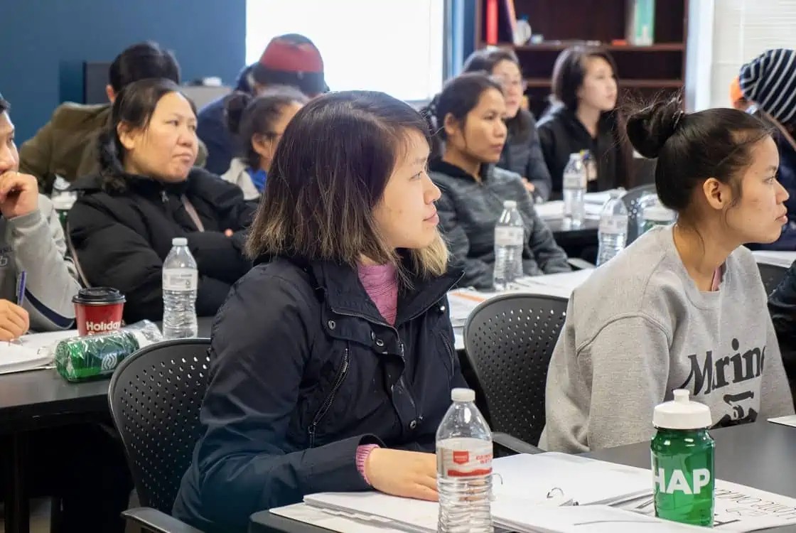 Homeowners sitting in a class