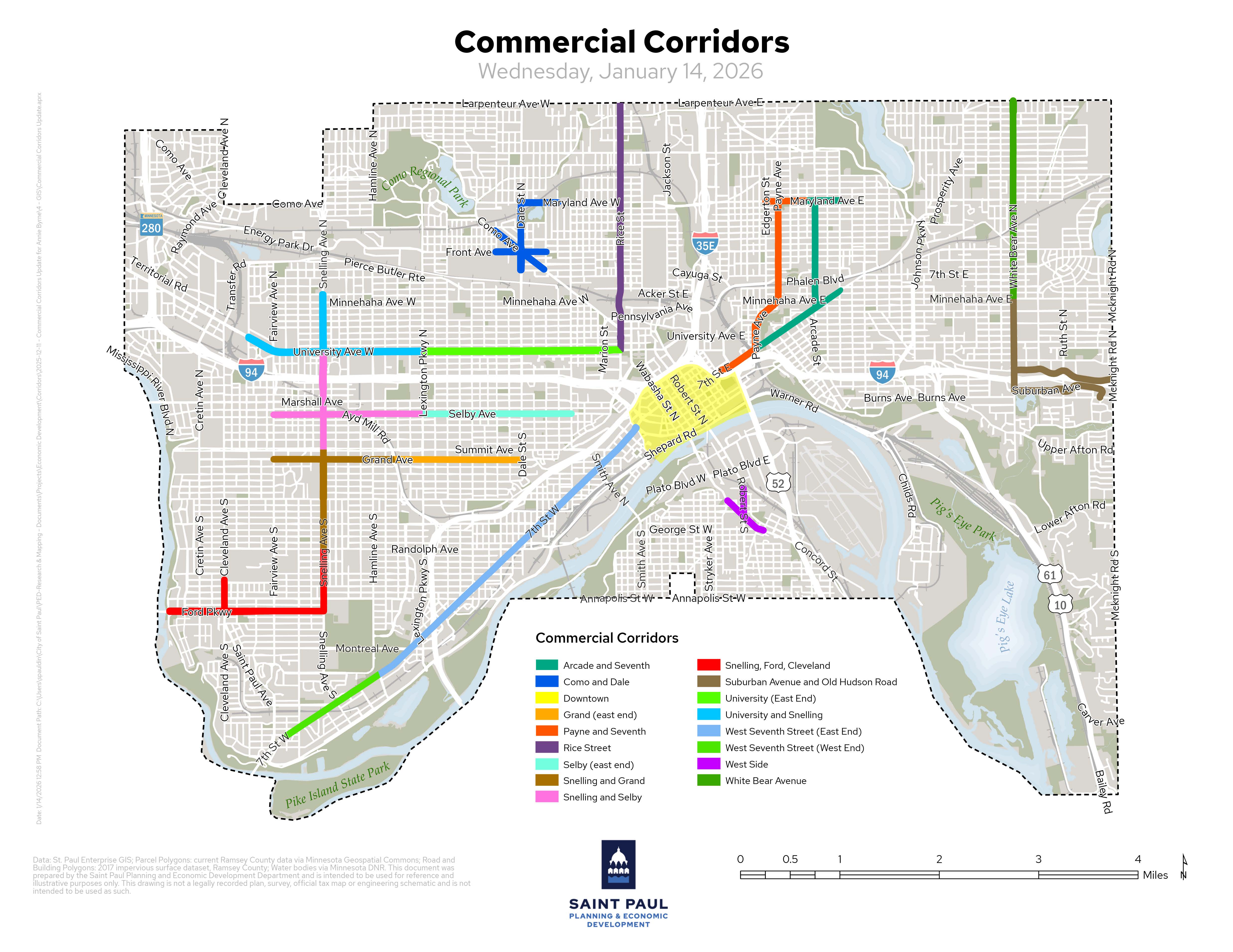 Map of 2026 Commercial Corridors