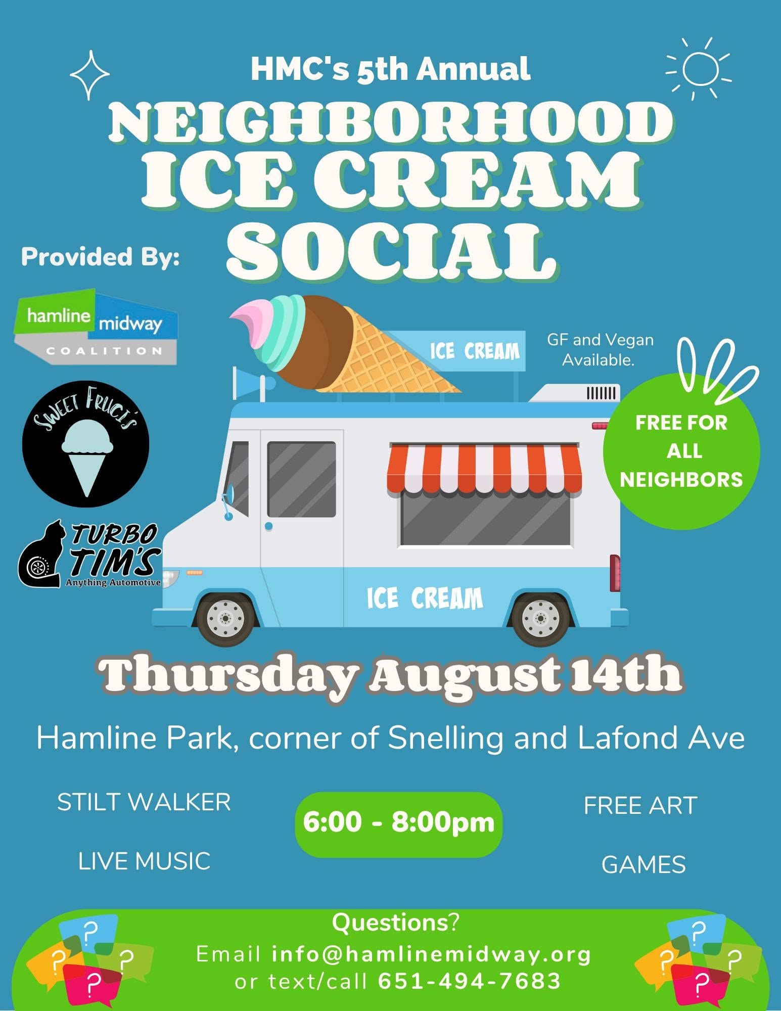 An infographic of Neighborhood Ice Cream Social