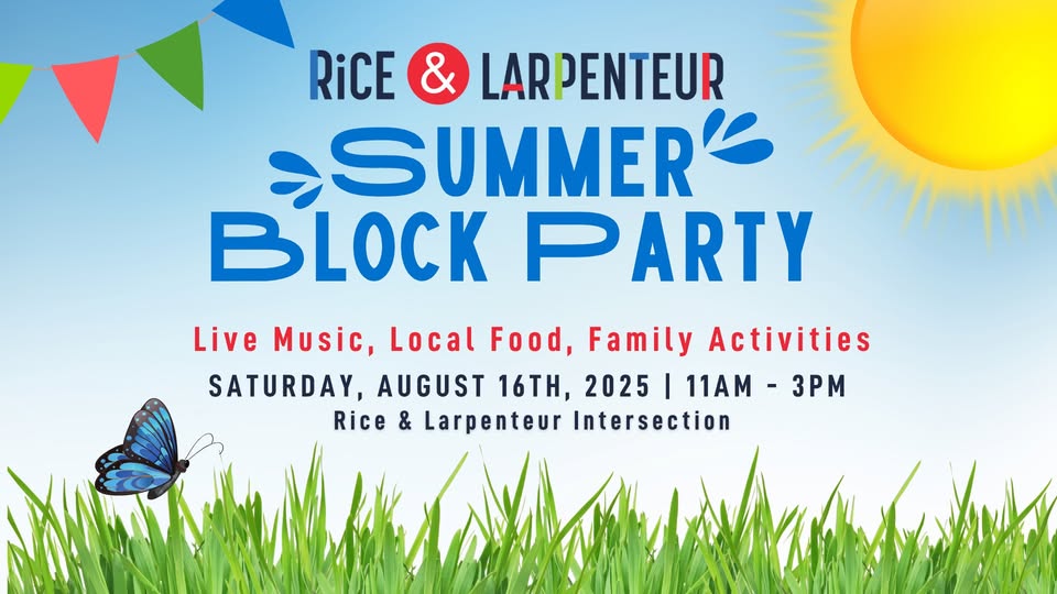 Infographic showing Rice and Larpenteur Summer Block Party