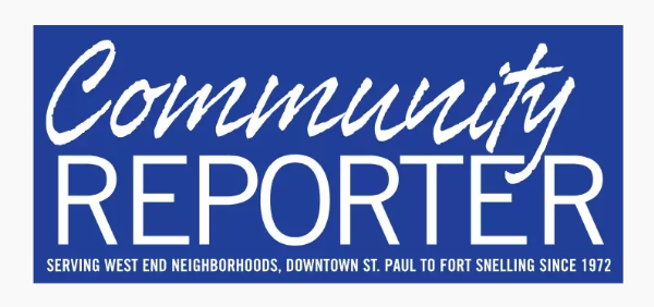 Community Reporter logo with the tagline "Serving West End neighborhoods, downtown St. Paul to Fort Snelling since 1972."