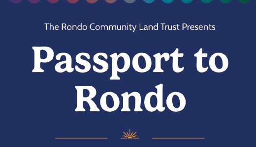 Cover of the 2026 "Passport to Rondo" guide from the Rondo Community Land Trust, a guide to Selby Avenue shopping and dining.