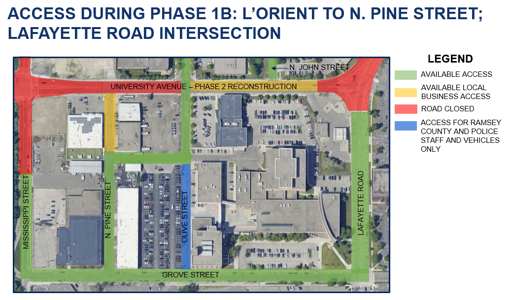 University Avenue Detour Map 8-14-26