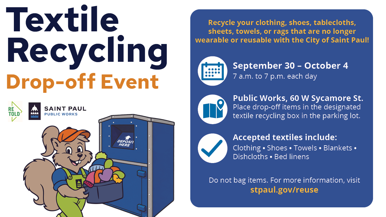Textile Recycling Drop-off Event Promotional Graphic