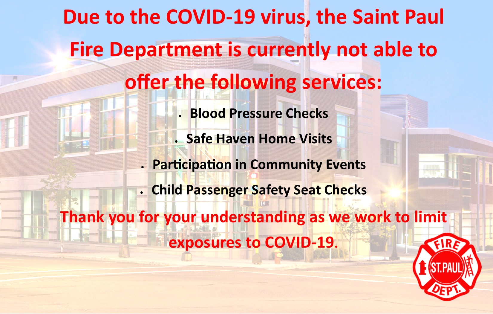 COVID-19 Svc not currently offered