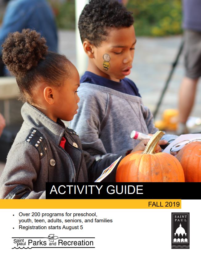 Fall Activity Guide cover of children with pumpkins