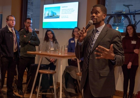 Mayor Carter speaking to a group.