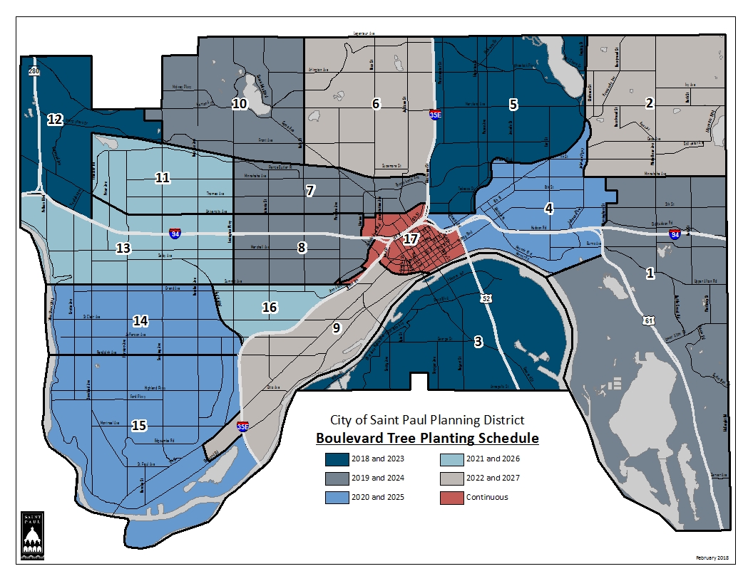 Boulevard Rotational Planting Schedule by Planning District