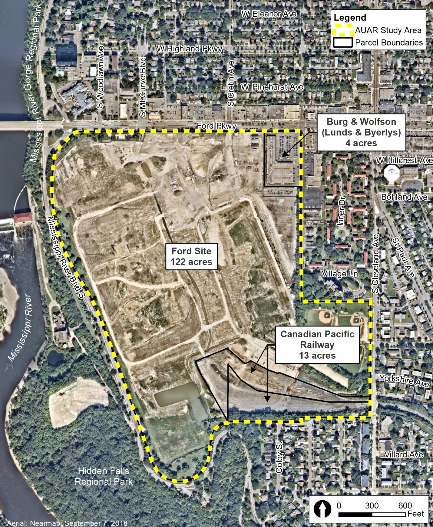 Map of Ford Site AUAR Study Area