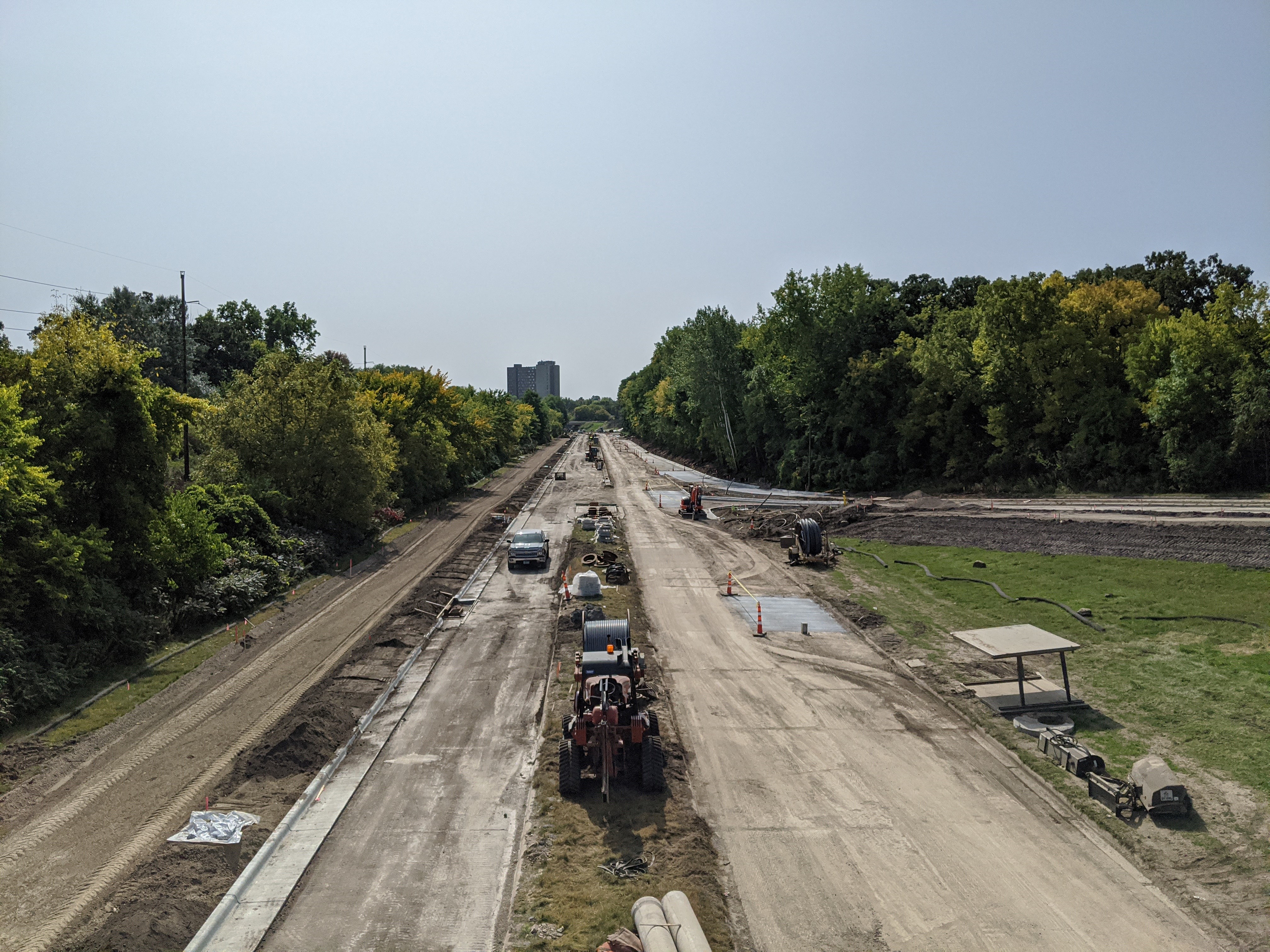 Construction photo of Ayd Mill Road from 9.18.20. Photo shows Ayd Mill Road from the southbound view taken from Grand overpass.