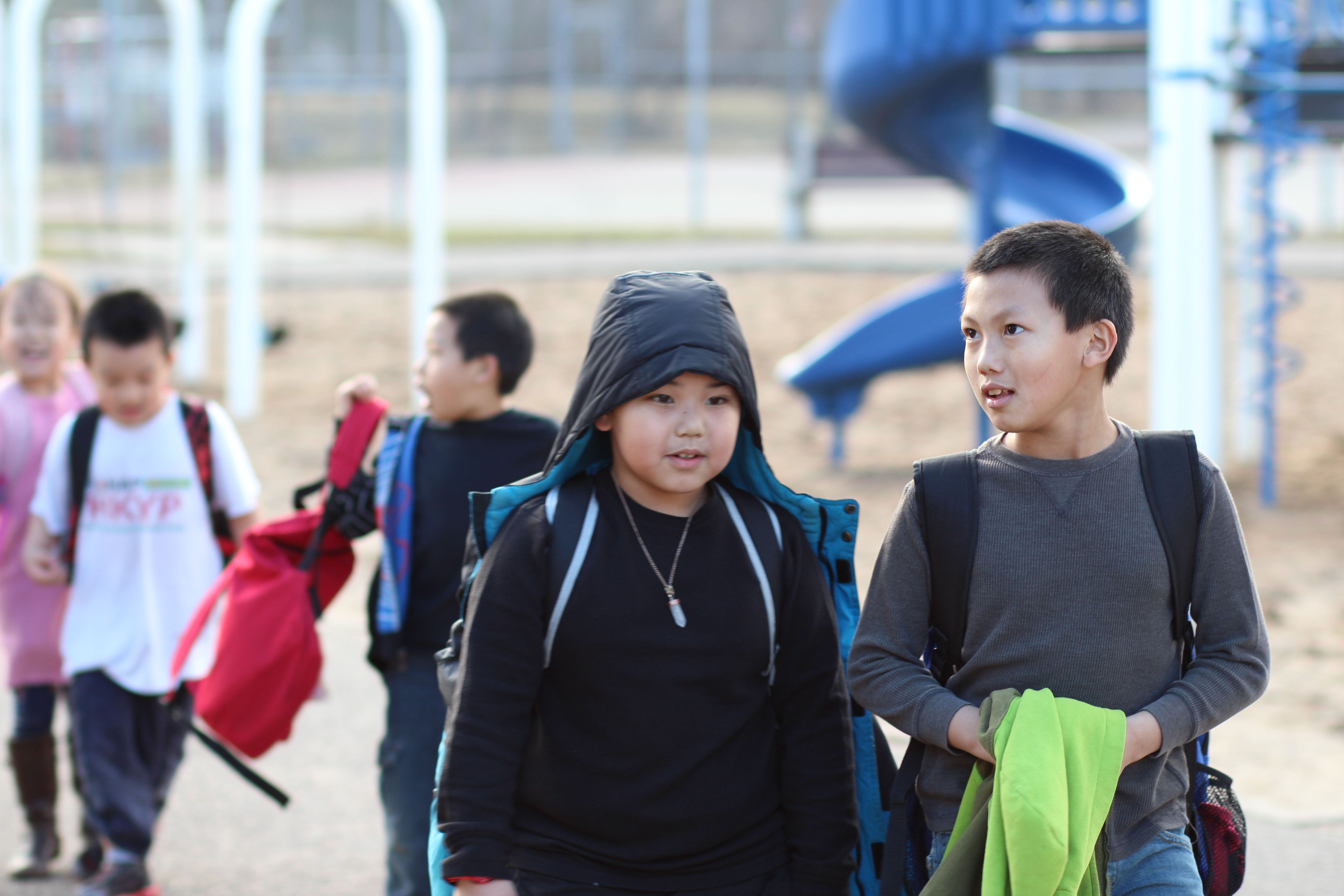 Kids walking to school