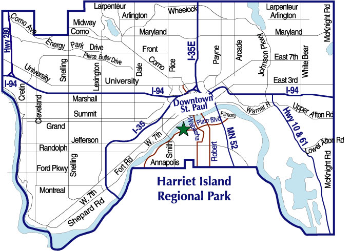 Driving Directions to Harriet Island