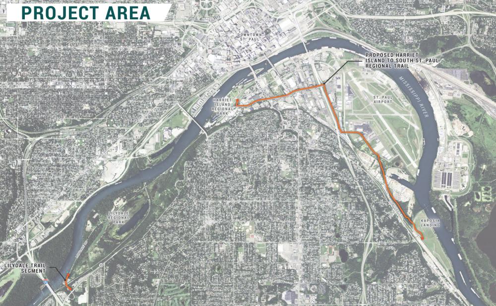 Robert Piram Regional Trail (Harriet Island to Sount Saint Paul) Alignment Trail Map - Robert Piram Regional Trail