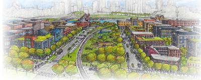 West Side Flats greenway rendering