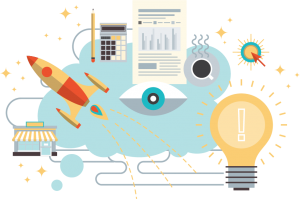 idea lightbulb and rockets sparking imagination
