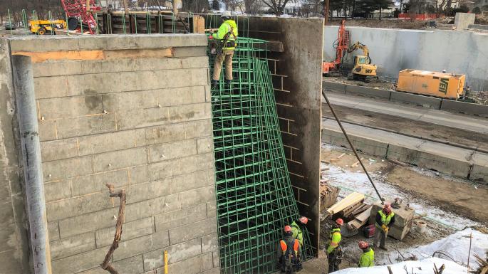 west abutment partially constructed
