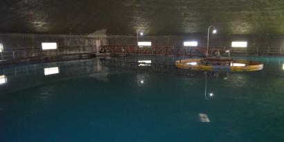 Water clarification holding tank at SPRWS.
