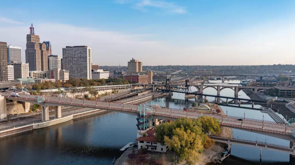 City of Saint Paul Skyline overlooking Harriet Island