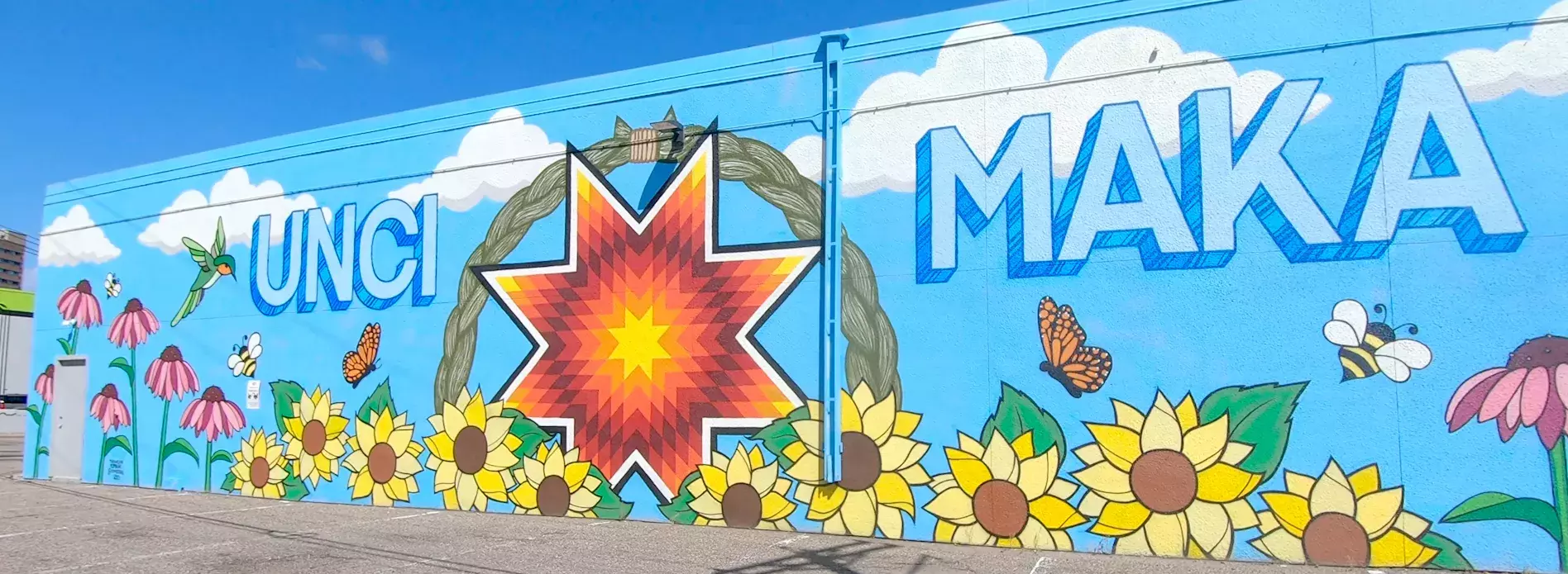 Unci Maka mural in the Chroma Zone area of Saint Paul