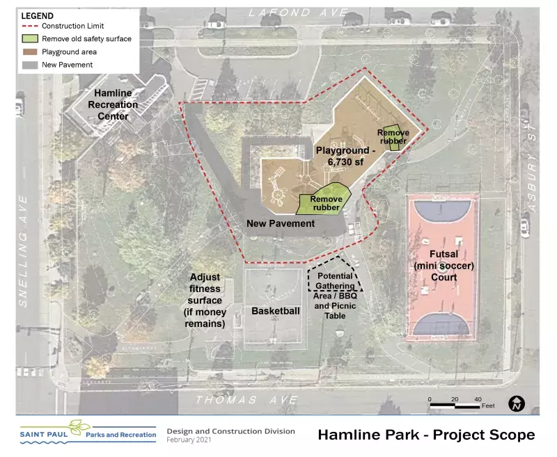 Hamline Park Aerial Image with Project Scope