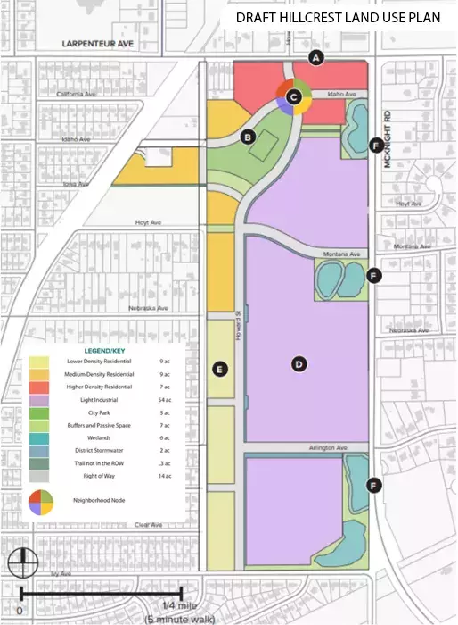 Hillcrest Redevelopment Land Use Plan with Legend